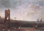 RICCI, Marco Coastal View with Tower painting